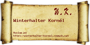 Winterhalter Kornél névjegykártya