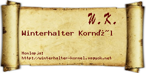 Winterhalter Kornél névjegykártya