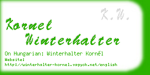 kornel winterhalter business card